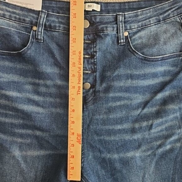 Nordstrom BP. Raw Hem Jeans Ladies Size 18 Dark Wash Button Front New With Tags - Picture 12 of 16